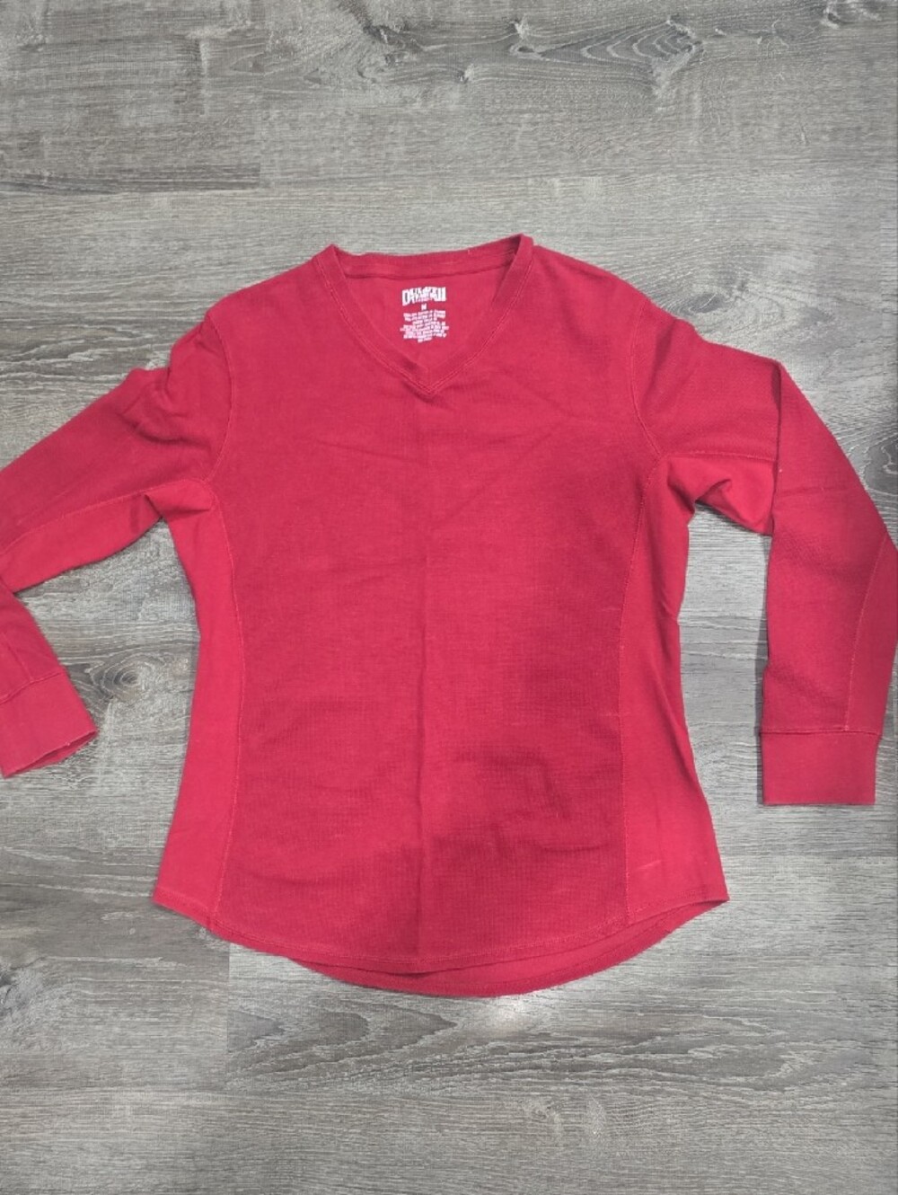 Duluth Trading Co Red V-Neck Long Sleeve Thermal Sz M